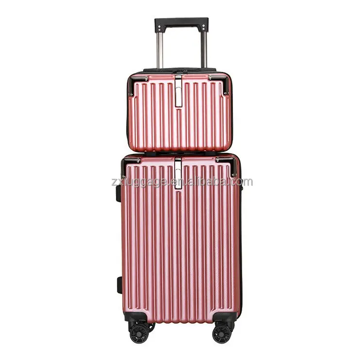wholesale abs+pc hard 20/24/28 inch american travel 3pcs set designer luggage and bags guangdong with 14inch beauty case