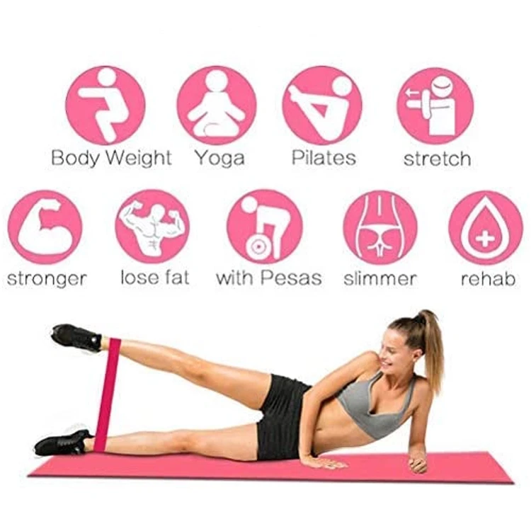 Hot Sale 5 pcs Different Level Custom Printed Resistance Bands Set With Bag