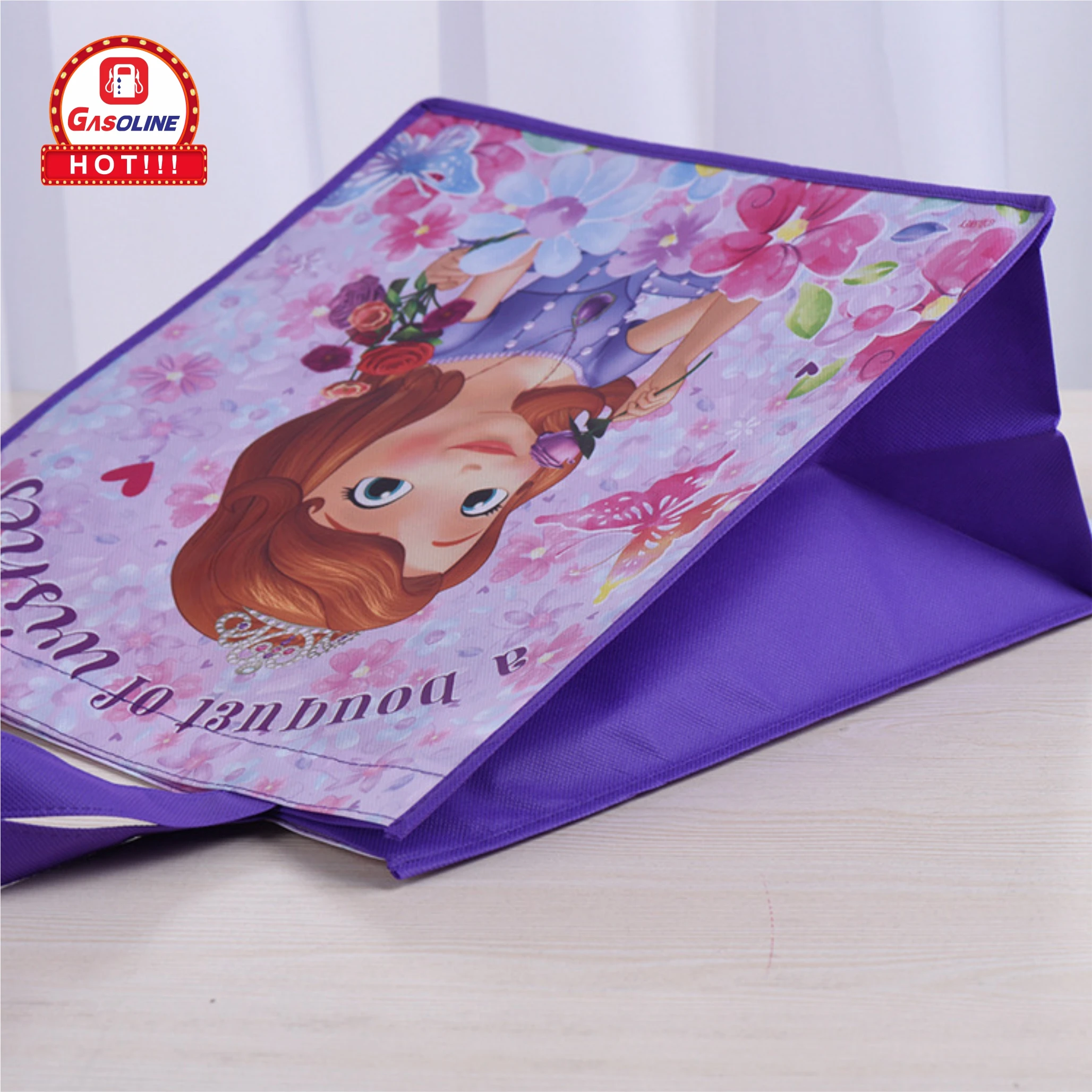 Custom Logo Printed Cheap Shopping Tote Laminated Non Woven Trade Show Bags Promotion Gift or Shopping Bag Customized Gasoline