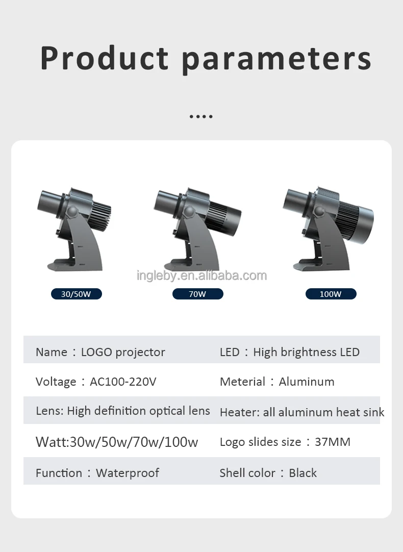 100W outdoor waterproof gobo projector light  logo floor projector 60W 100w/30w/ 50w/70w High brightness Super clear image