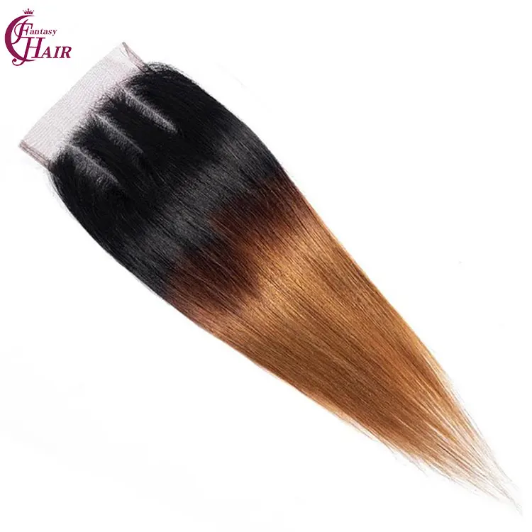 FH Wholesale Double Drawn 3 Human Hair Bundle with Closure Set  4x4 Straight  Lace Closure #1B-30 Machine Weft Bundles Extension
