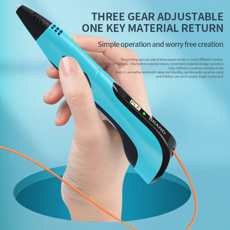 2024 NEW Model 3D Printing Pen With 10colors*5m PLA Filament Refill and Stencil DIY 3 D Printer Drawing Pens