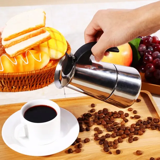 Moka чайник эспрессо плита Эспрессо кофеварка 2 4 6 9 чашек Итальянская Кофеварка из нержавеющей стали металлическая минималистская