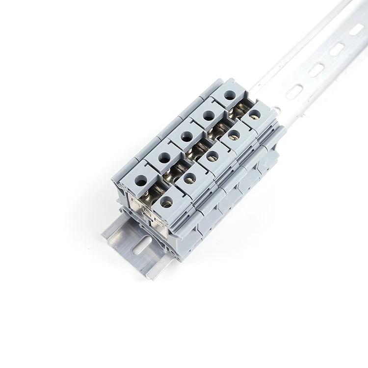 UK25 Gray12-4 AWG 2.5-25mm Nylon Plastic PA66 Universal Screw Type Panel Mountedchinacheap Feed Through DIN Rail Terminal Blocks