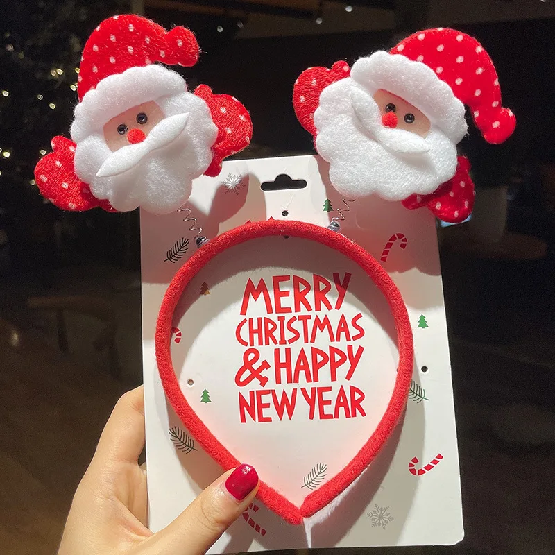 Christmas Headbands Xmas Party Headwear Santa Clause Reindeer Hair Hoop Christmas Costume Accessory
