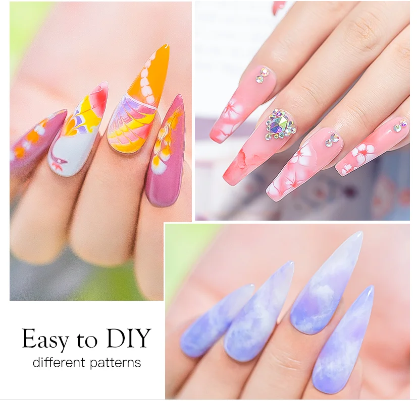 HEMA Free Clear Blooming Gel Nail Painting For Melting Flower Blossom With Free Sample