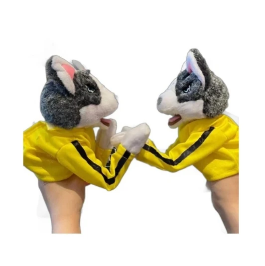 Husky boxing dog hand puppet toy funny glove plush interactive sound effects funny electric pet toy