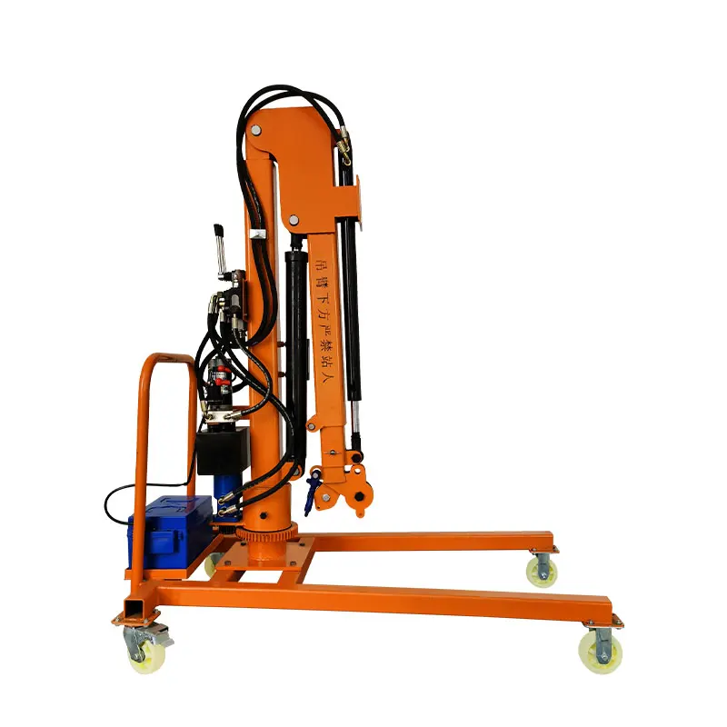 China Supply Mini Crane On Trailer Hydraulic Mini Pickup Truck Crane 12v Mini Car Lifting Crane