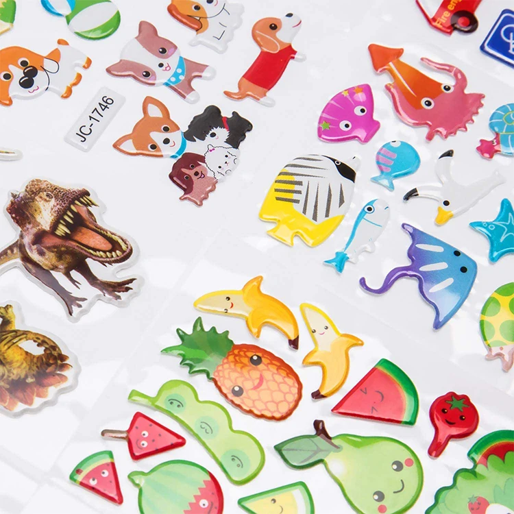 Personalized custom sticker colorful children waterproof DIY wall decorative 3D puffy stickers kawaii