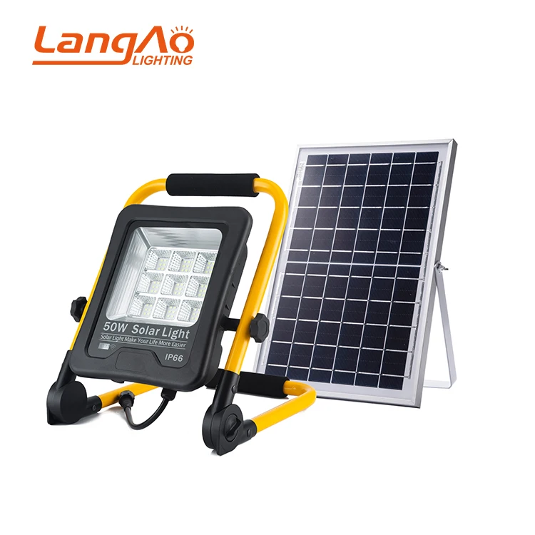 Portable Waterproof Stadium Outdoor Work 50w 100w 200w Solar Powered Led Floodlight