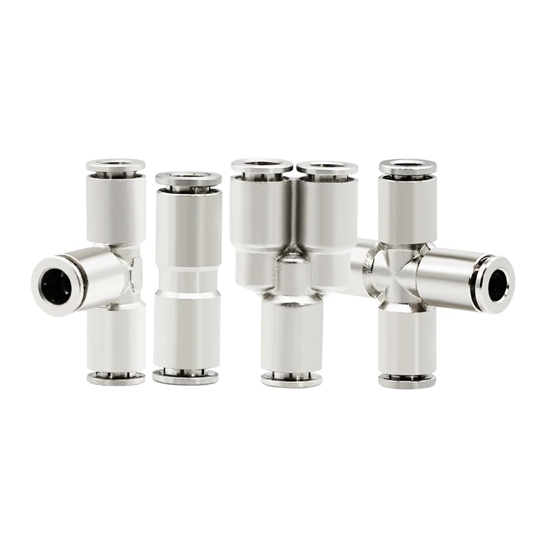 Copper Nickel Plated PC PV PU PE PY PL PG SL PH PB Quick Air Hose Connector Pneumatic Parts 4-16MM Tube Pipe One Touch Fittings