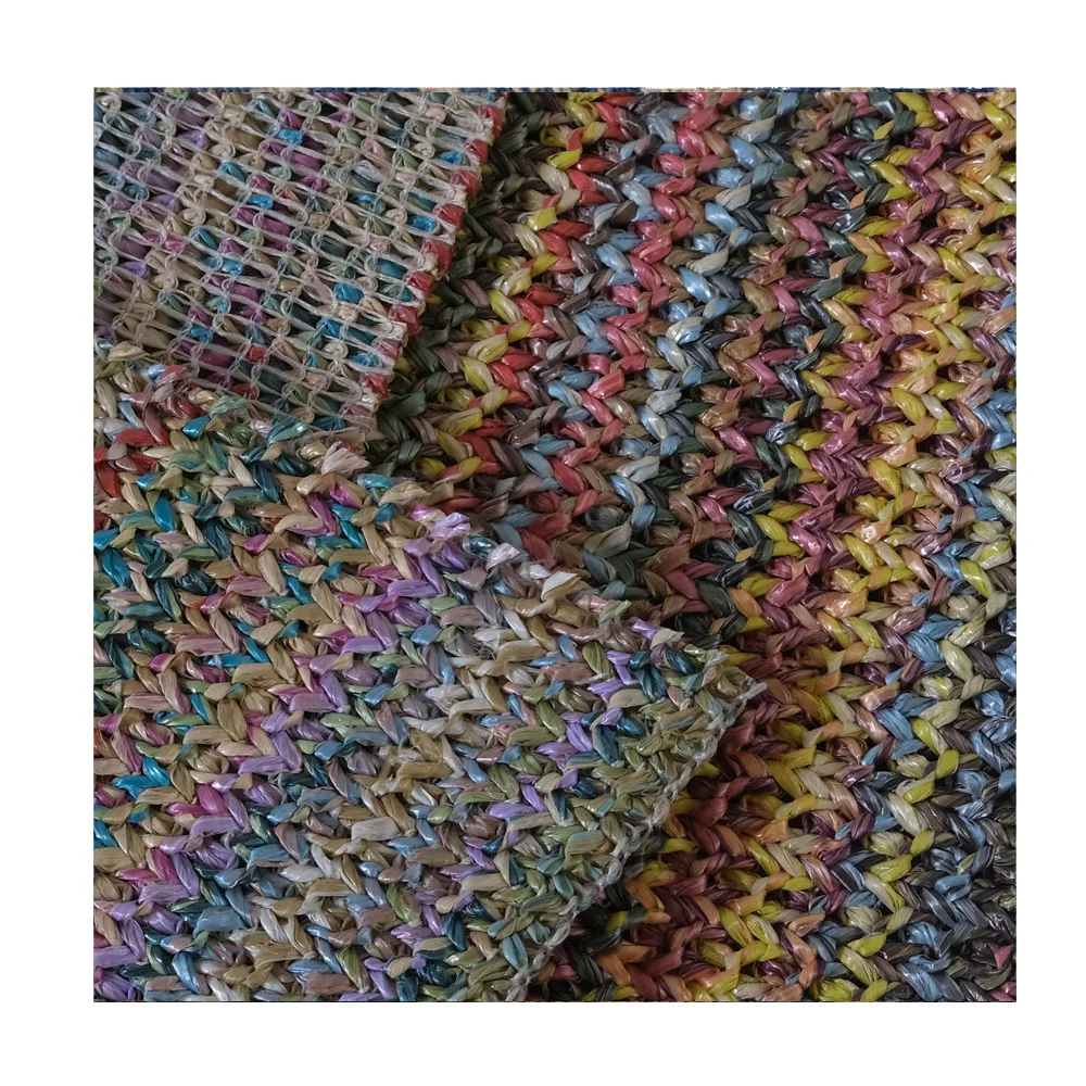 4000d raffia promotional Raffia PP Straw Woven Fabric For Fashion Shopping Bags raffia fabric