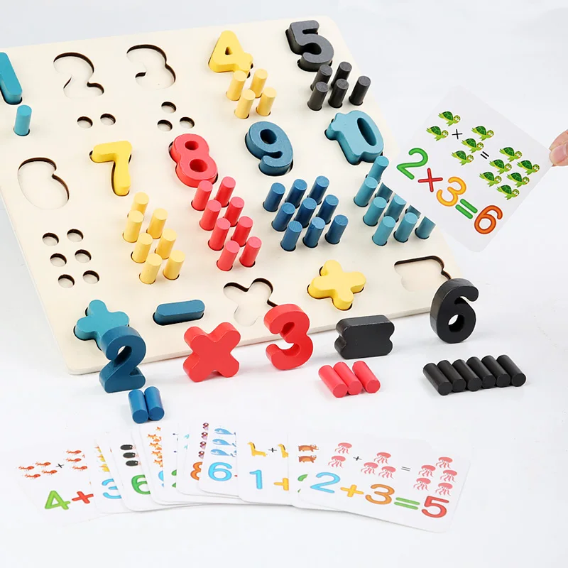 New Capital Letter Kids Educational Toy Baby Alphabet Number Wooden Chunky Puzzle Counting Toy