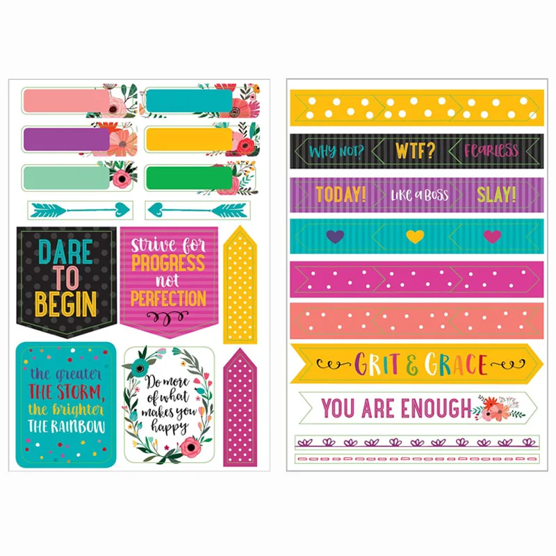 Custom Cartoon Journal Stickers Set Decorative Private Label Sticker Sheet for Planner