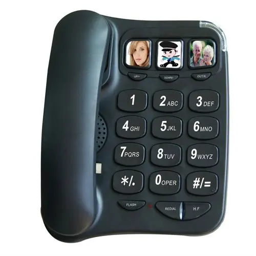OEM Factory White Black Milk Optional Seniors Corded Big Button Telephone with Big Volume LED Indicator