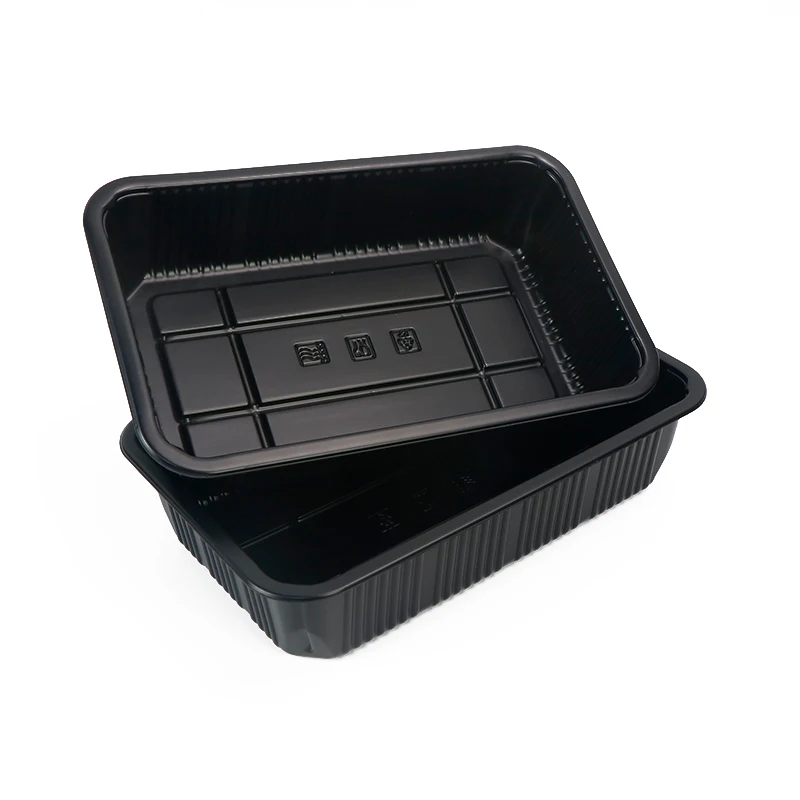 black PP meat tray packaging map meat tray disposable food tray