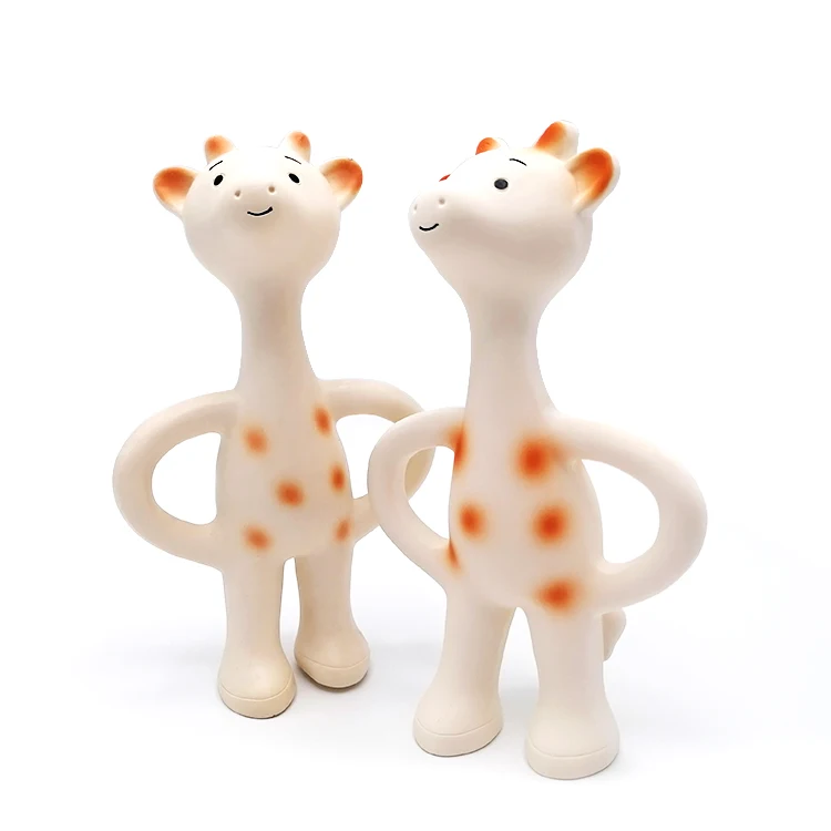 Organic Chemistry No Squeeze Sound Giraffe Teeth Teething Natural Rubber Toy