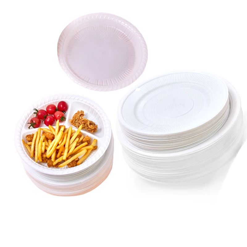 Custom Party Plastic Plates Daisy Dining Soup Pizza Plate Disposable Eco-friendly Birthday Party Plastic round Plates For Party