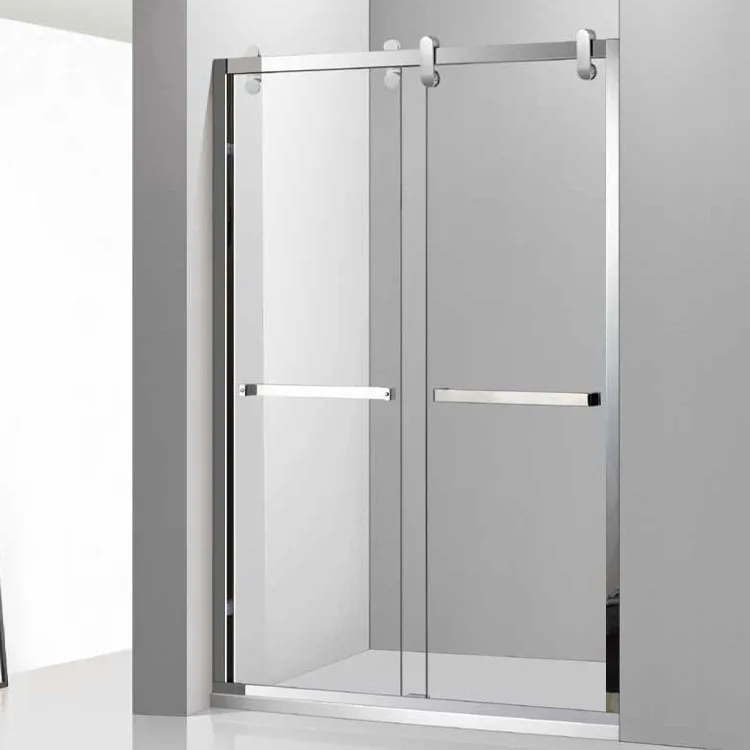 Bathroom Customized Size Tempered  Glass Screen Door Aluminium Border Frameless Diamond Shape Shower Cabin Enclosure