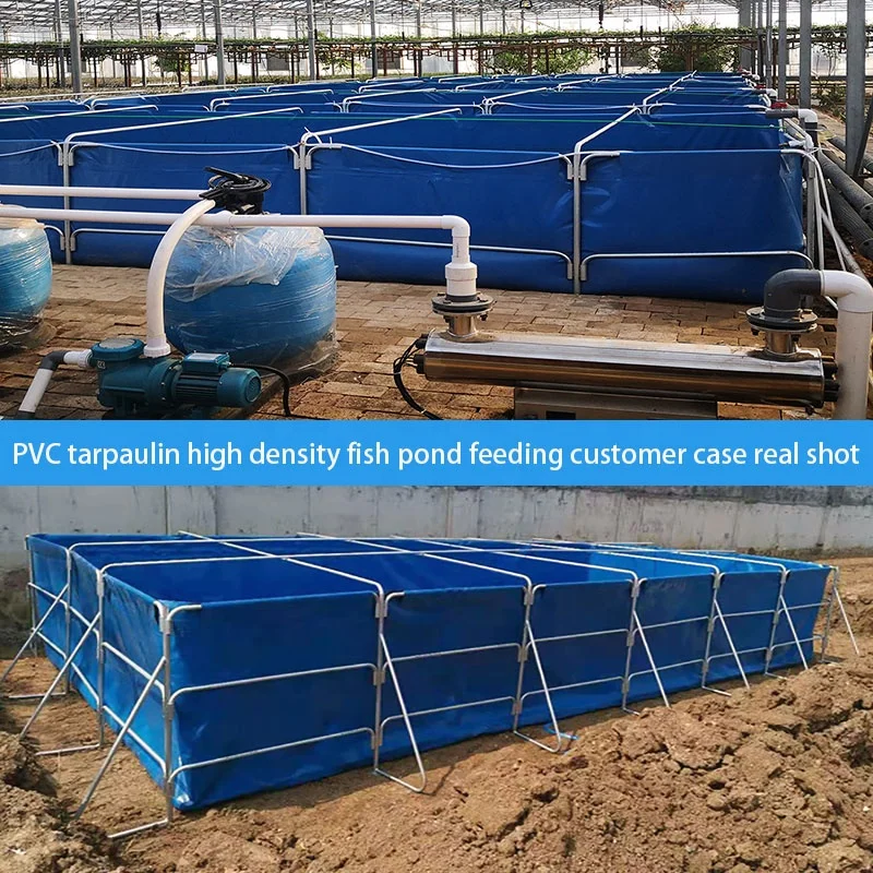 Custom 3000 liter 5000 liters  20000 liter farming geomembrane system foldable pond pvc tarpaulin fish tank price