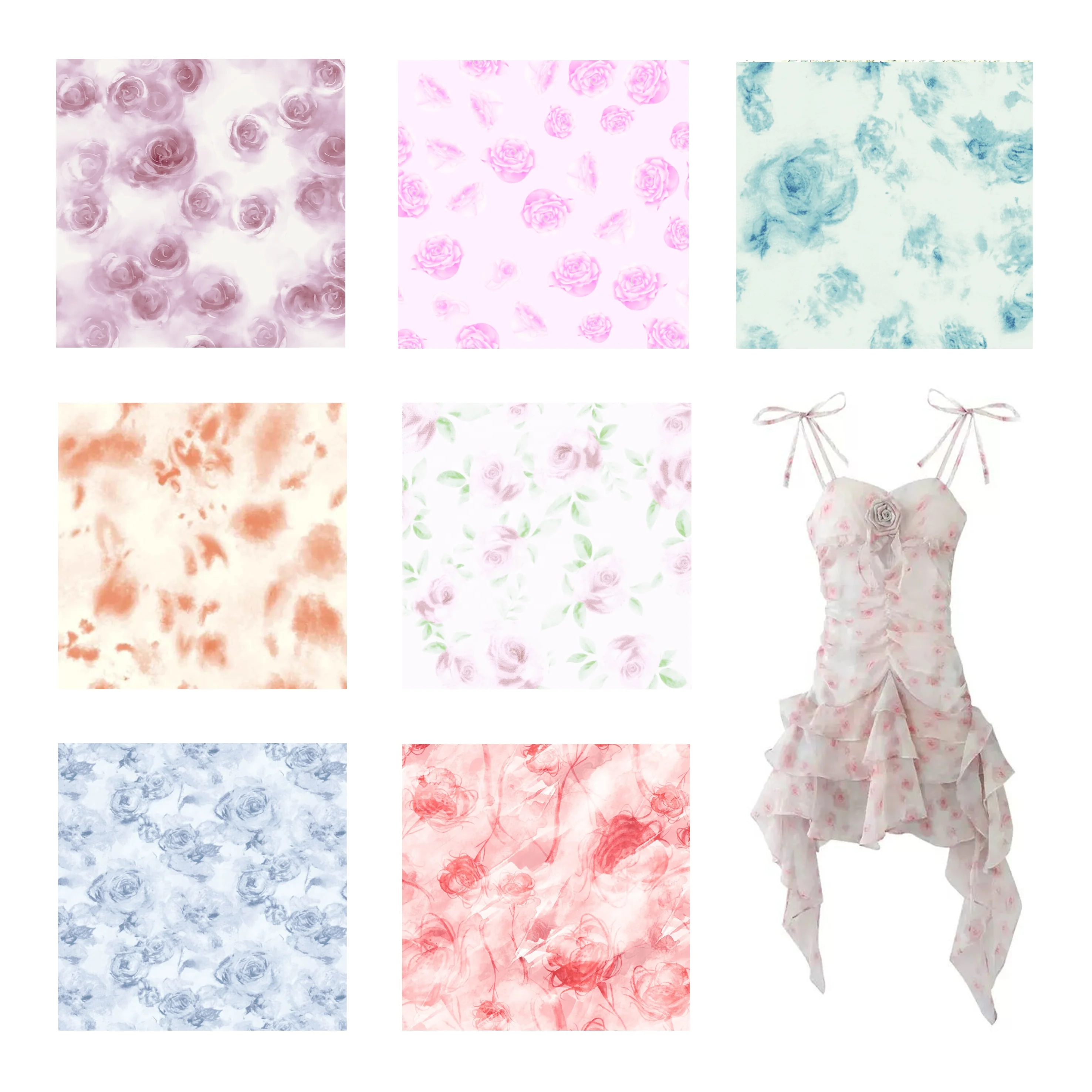 High Quality Flowers Polyester Shifon Material Custom Floral Print Chiffon Fabrics For Dresses Clothing