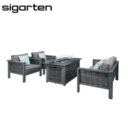 Sigarten One Stop Professional Collocation Fire Pit and Sofa Are Borne to be Matched PE Rattan Sofa Foshan Outdoor Furniture