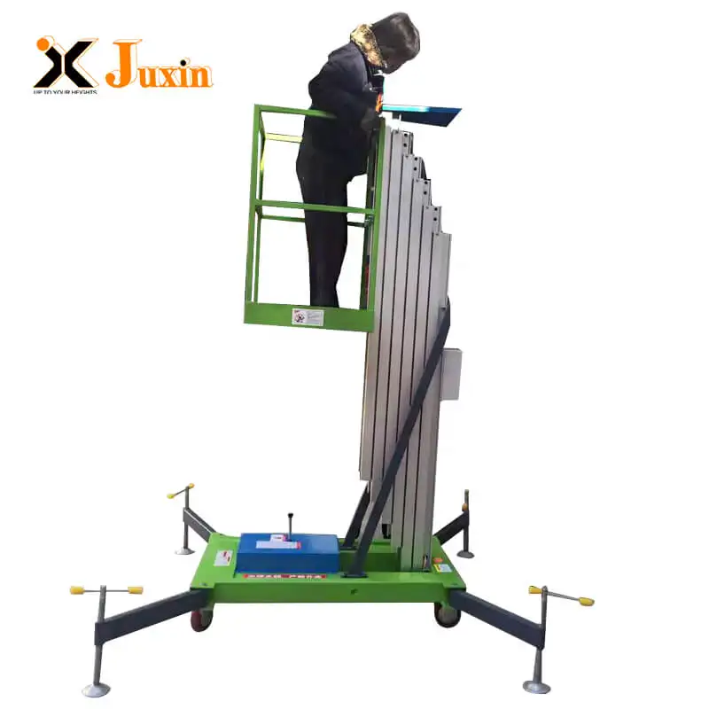 4-14m Single Mast Electric Aerial Aluminum Man Lift Single Person Elevator electric man lift