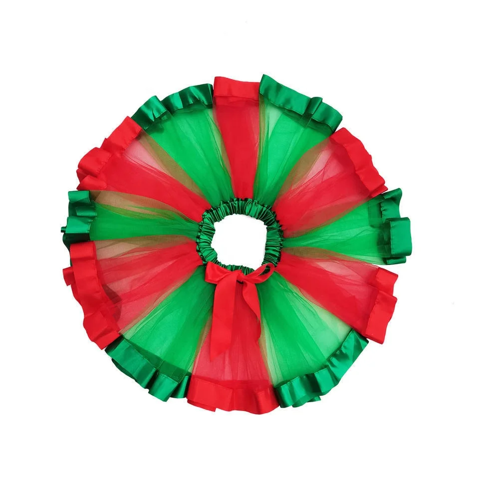 Christmas Tutu for Baby Girl Elf Costume Red Green Tutu Skirts Xmas Decorations Gifts
