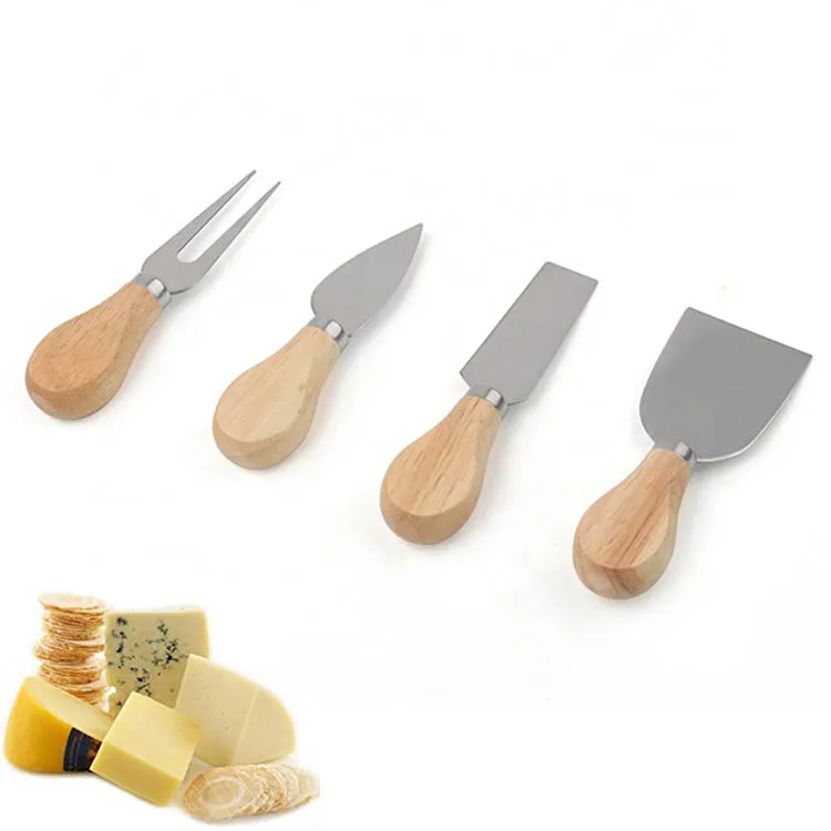 Three pieces of cheese suit cheese knife set cheese cut with oak handle