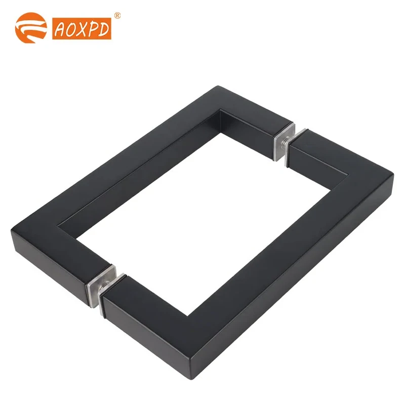 Luxurious and durable 304 stainless steel handle thickened square tube glass door handle