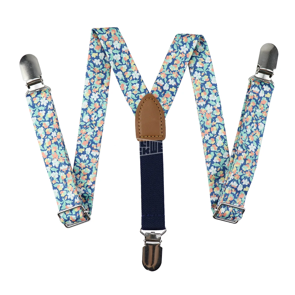 Designer Floral Dress Flower Fashion Pant Kids Printed Suspenders Boy Suspender For Children