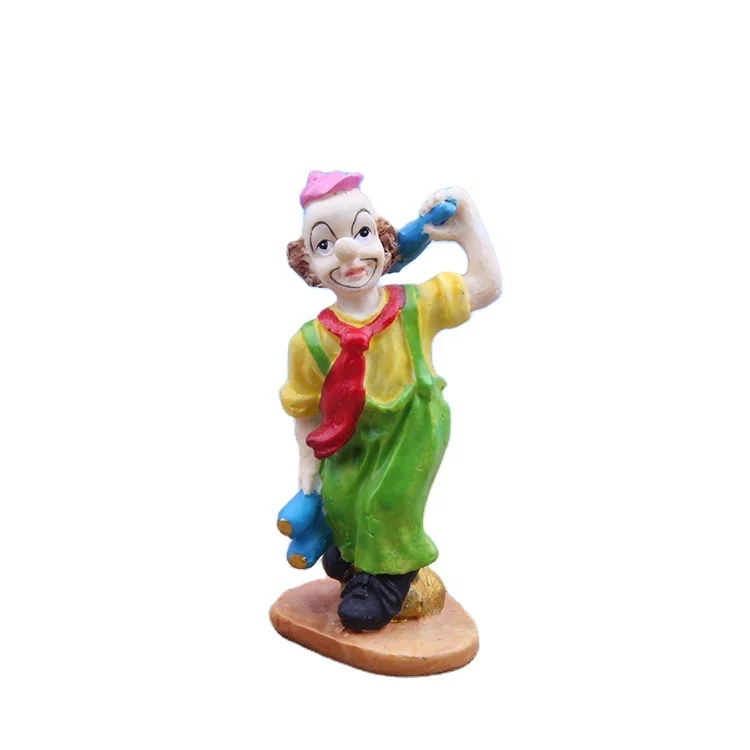 Factory Cheap wholesale Tabletop Decoration polyresin dolls mini Resin Joker Clown Figurine