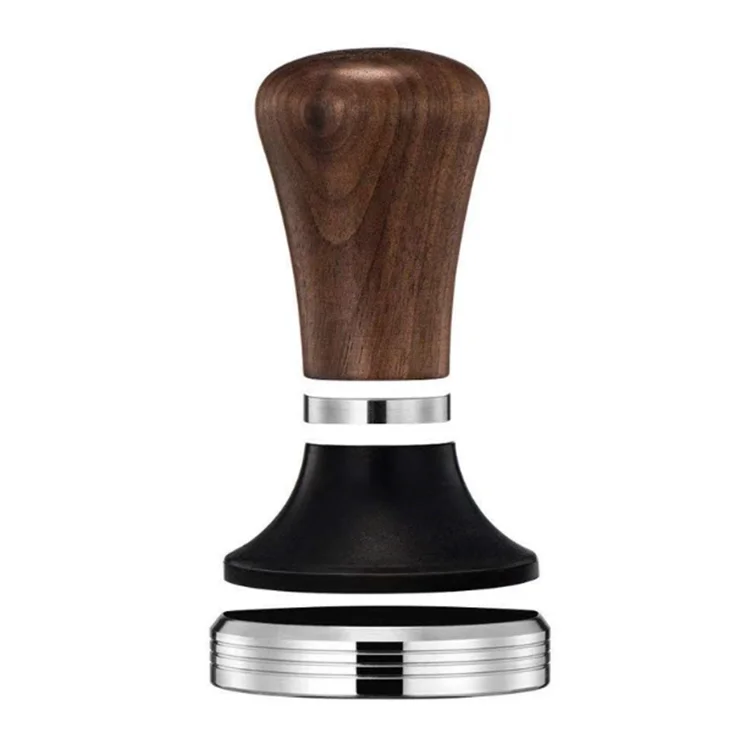 Coffee Distributor & Tamper 51/53/58mm flat base Adjustable height stainless steel coffee tamper with wood handle