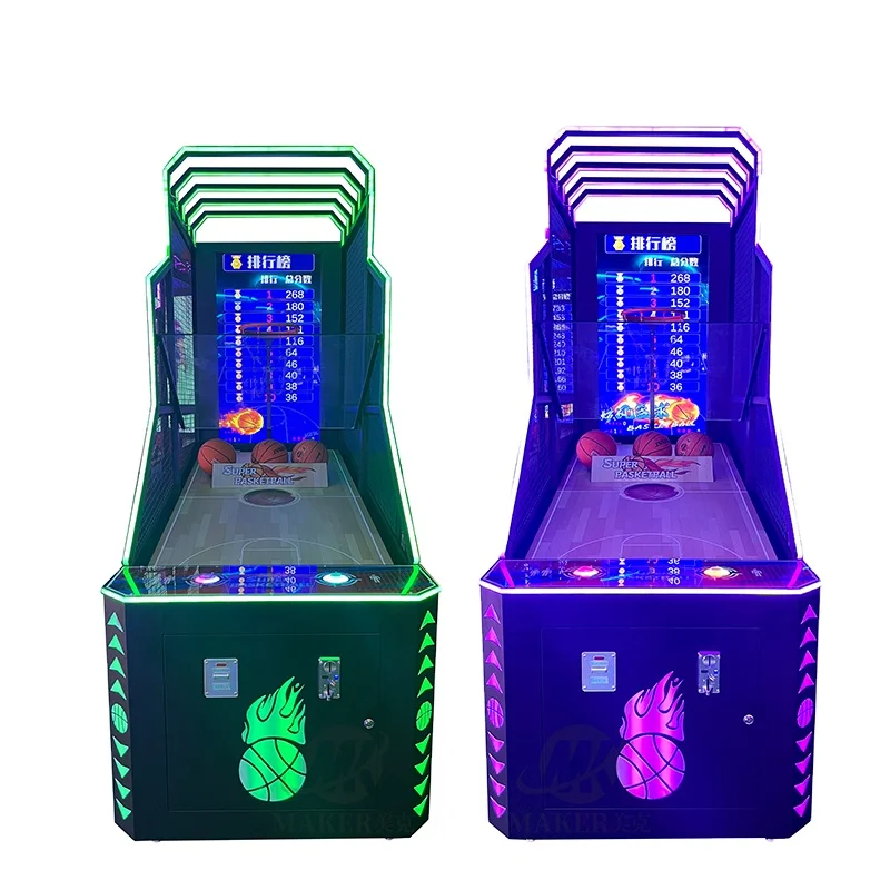 Commercial Coin-Operated Basketball Arcade Game Machine Luxury Amusement Shooting Metal Wooden sport basket ball machine