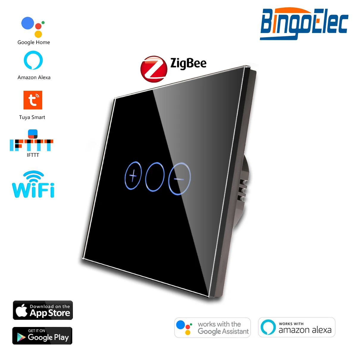 Bingoelec Manufacture 1Gang 1Way High Smart Home European Style Zigbee Led Dimmer