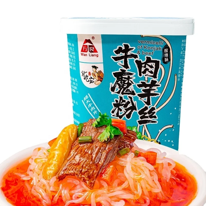 Wholesale Rice Noodles Cup Low Calories Beef Konjac Vermicelli Chinese Instant Noodles