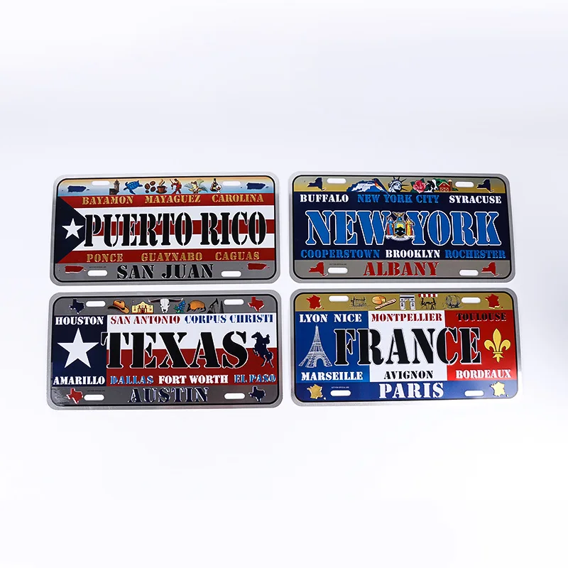 American aluminum  license plate metal vintage industrial style For bar hotel home decoration creative individual character wall