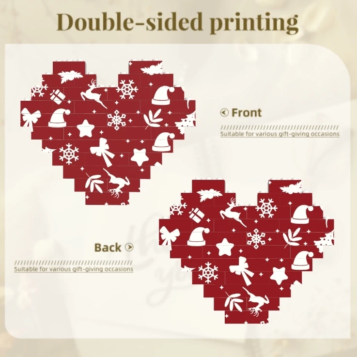 Plastic Toy Custom Photo Heart Shaped Building Blocks Puzzle DIY Brick Square Shape Kids Game Puzzles customized