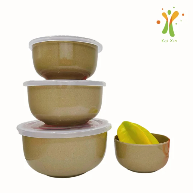 BPA free Natural Environmentally Dishwasher safe eco friendly rice husk fruit snack salad bowl tableware