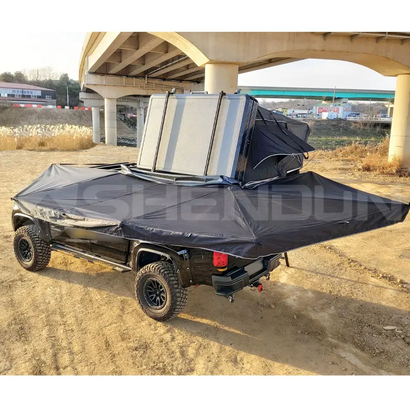 Retractable Car Parking Awning Manufacturer 8+ Person Family Camping 270 Awning Free Standing Car Side Awning Tent