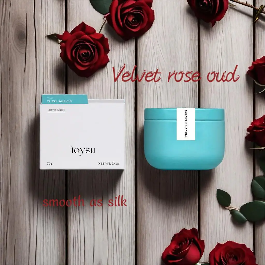 Loysu Cube Sugar Soy Wax 70g Scented Candle with Velvet Rose Oud Floral Scent Aroma Fragrance for Home Hotel Restaurant Gift