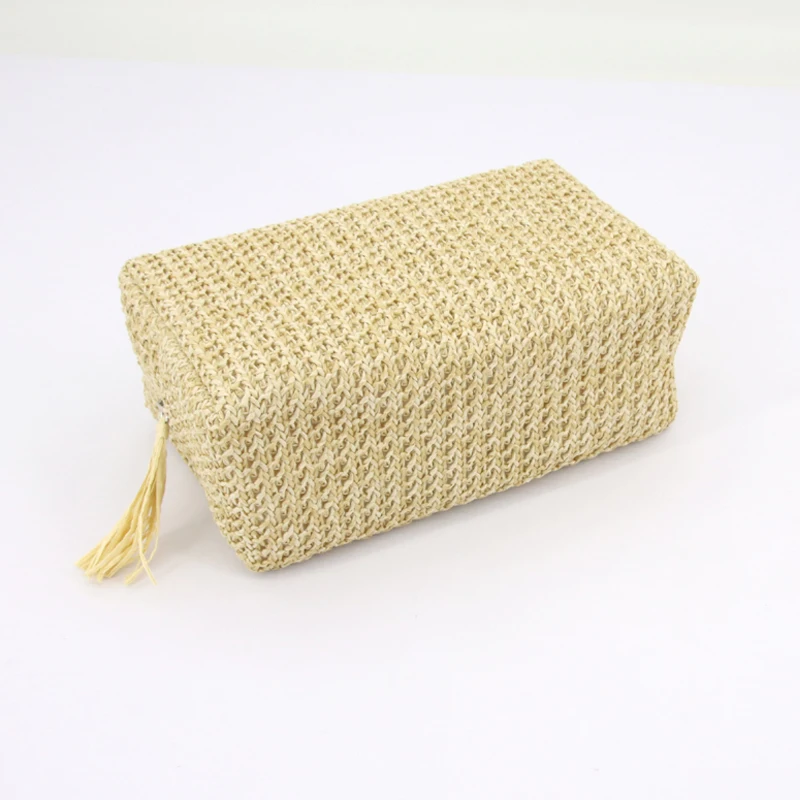 Органическая пеньковая косметичка, переработанные джутовые косметички, устойчивая натуральная полипропиленовая соломенная косметичка