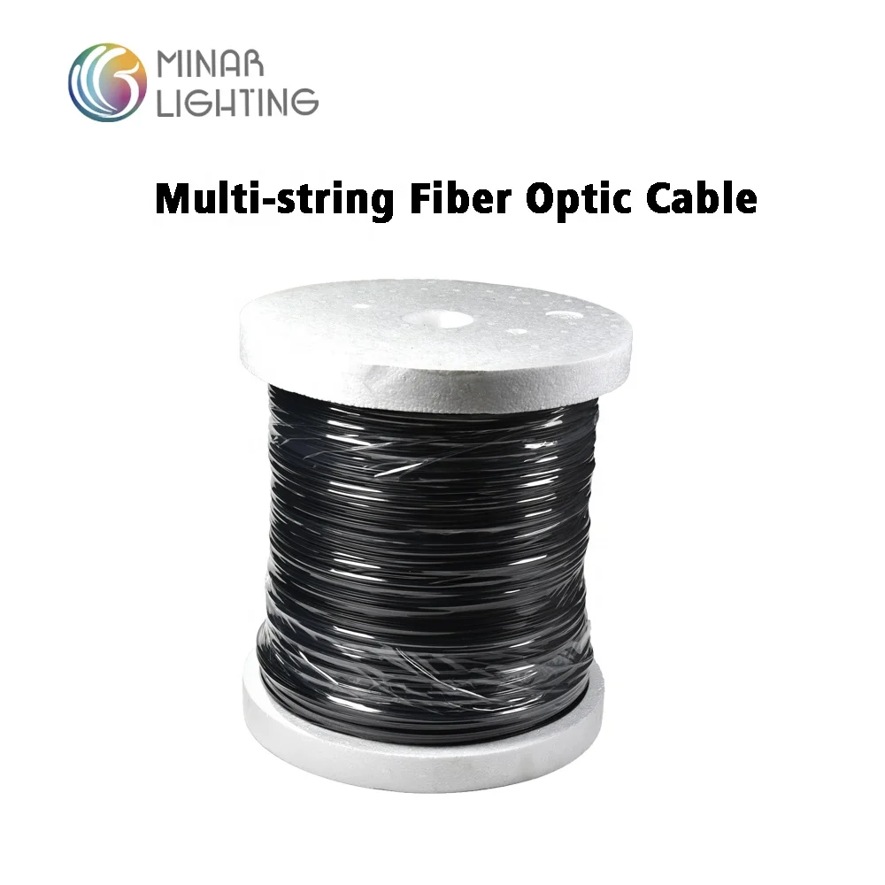 4pcs of 0.75mm fiber strands inside black PVC sheath multi-string end glow fiber optic light cable