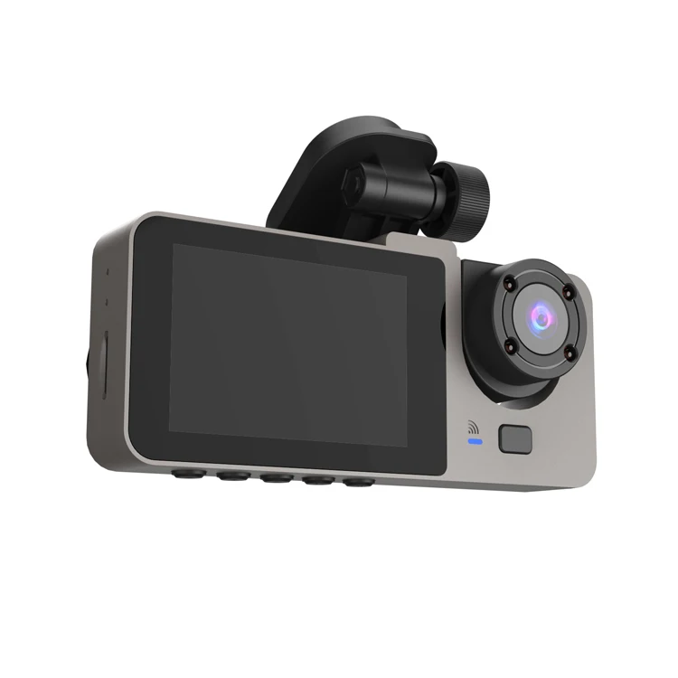 Hot selling wholesale Car Dash Cam 3 In 1 2 Inch 1080p good work Recording Night Vision Camera Car Front In-Car Rear Recorder