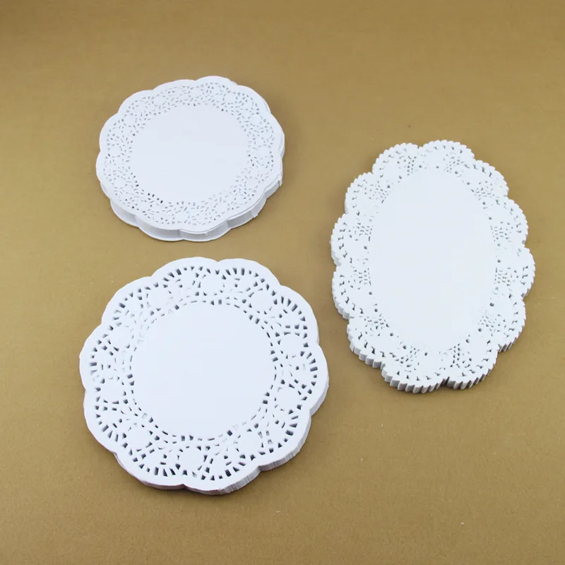 Круглая бумага для выпечки с цветочным дном кружевная маслопоглощающая 160 листов круглая украшения картон