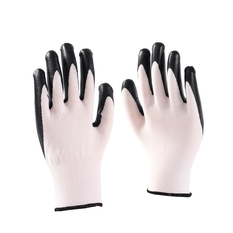 Competitive Price Work Protective Rough Thick Nitrile Coated Gloves