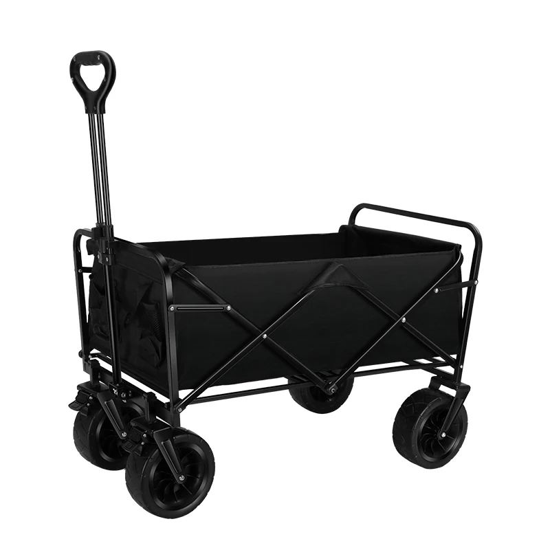Foldable Picnic Camping Wagon Camping Cart Trail Collapsible Folding Beach Utility Cart Trolley Wagon