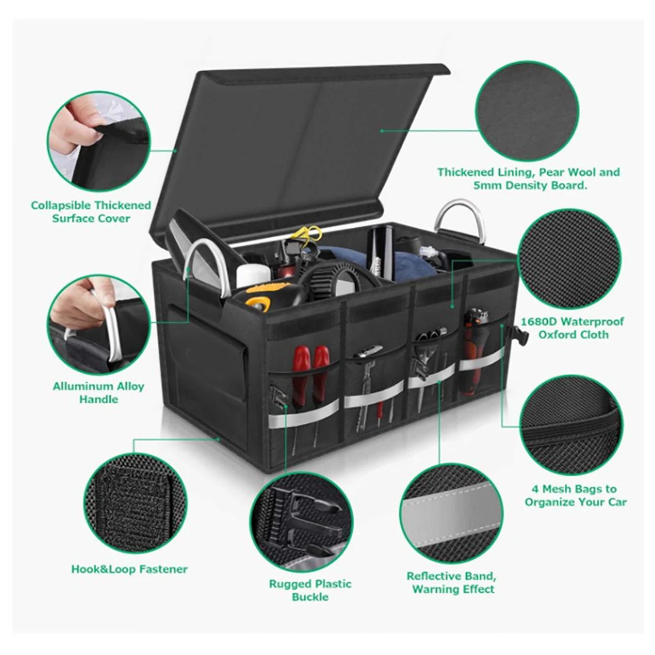 Large Capacity  Foldable SUV Storage Car Accessories Car Trunk Organizer