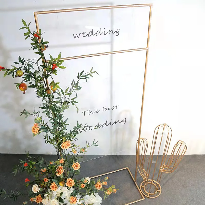 Iron Flower Gate Wedding Props Stage Backdrop Stand Welcome Sign Stand Lawn Wedding Flower Rack