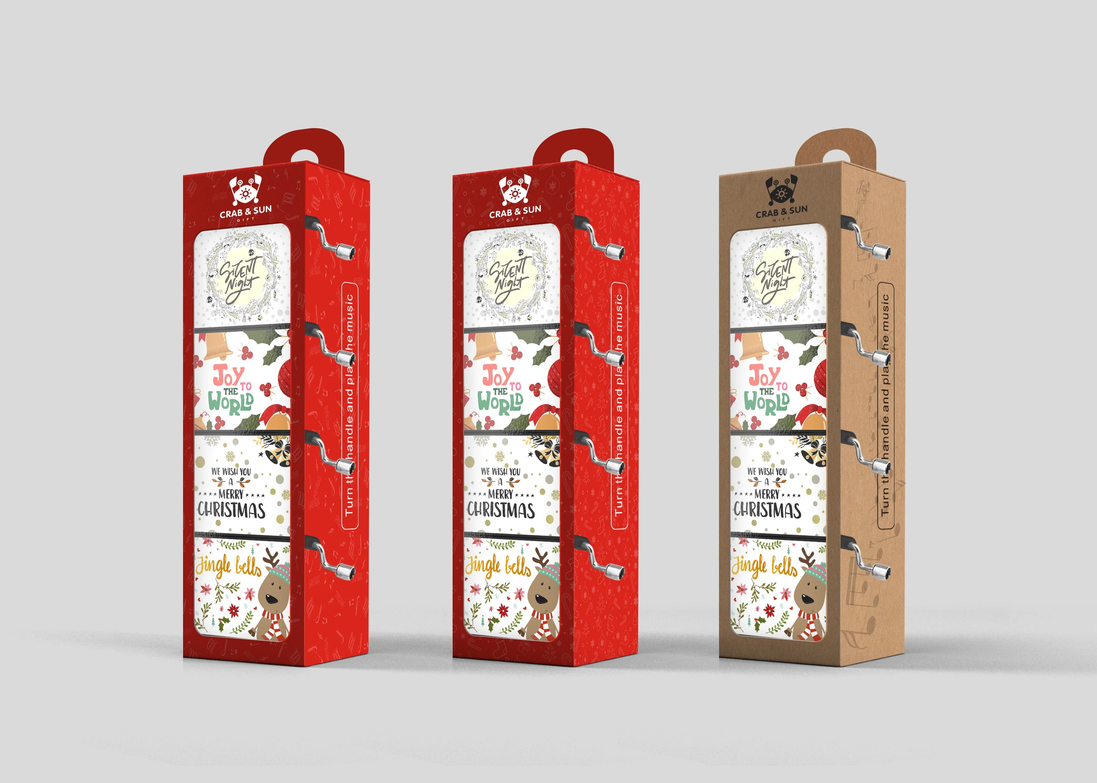 Christmas Gift Music Box Hand Crank Music Box Customized Music Box